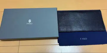 새상품 FARO 장지갑 동전 지갑 있음 리자드 도마뱀 천연 가죽 네이비