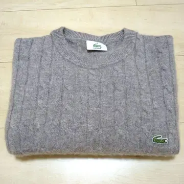 LACOSTE 케이블 니트 스웨터 사이즈 4 그레이지