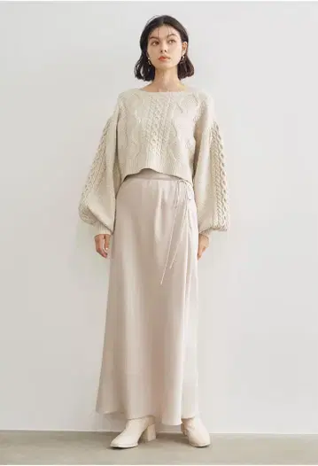 COCO DEAL 크러쉬 새틴 바이어스 스커트