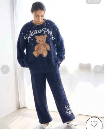 [ ONLINE 한정판 ] 젤라토 스노우 베어 자카드 풀오버 & 롱 팬츠