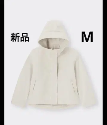 [택 포함 새상품] GU 코지 멜톤 숏 후디 코트 M 화이트