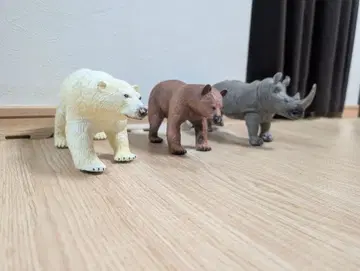 동물 피규어 세트 북극곰 곰 코뿔소