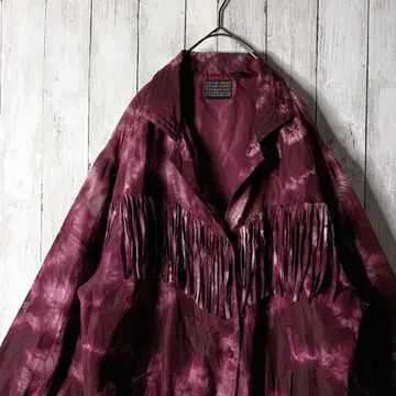 90s MURELI 실크 셔츠 블루종 화려한 타이 다이 패턴 빅 실루엣