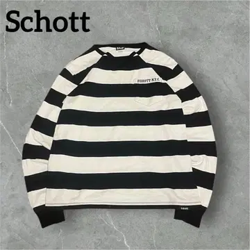 Schott N.Y.C 죄수 보더 긴팔 롱 T셔츠 구제 의류