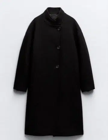 ZARA 울 롱 코트 블랙