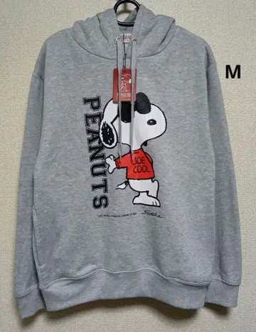 SNOOPY JOE COOL 남성용 M 속기모 후드티 긴팔 그레이