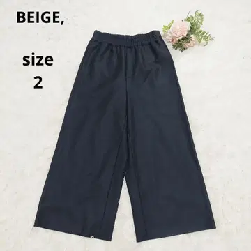 새상품급 BEIGE, 베이지 울 100% 이지 와이드 팬츠 일본제
