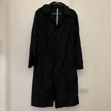 트래디셔널 웨더웨어 나일론 롱 코트 블랙 레인코트