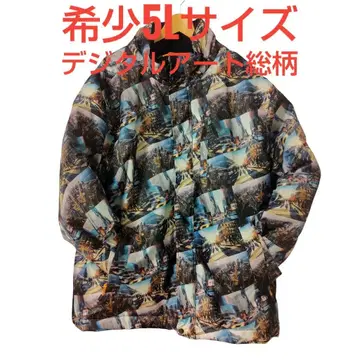 [ 5L ] 디지털 아트 올 패턴 다운 자켓 빅 실루엣 화려함