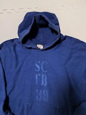 80s Champion 리버스 위브 후드티 빨간색 단일 택 프린트 L