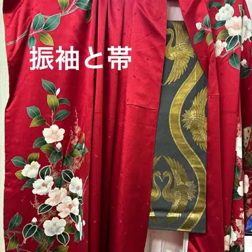 성인식 빨간색 오비 레드 후리소데