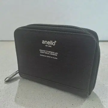 anello 아네로 지갑 라운드 지퍼 블랙 코인 케이스
