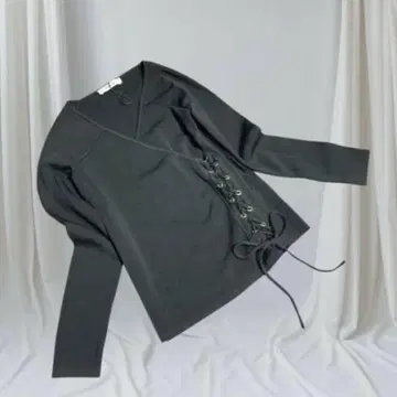 ZARA 블랙 레이스업 긴팔 니트 M