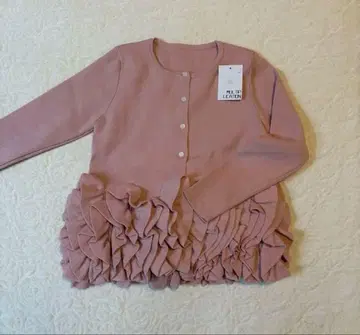 스완 가디건 프릴 달린 핑크 가디건