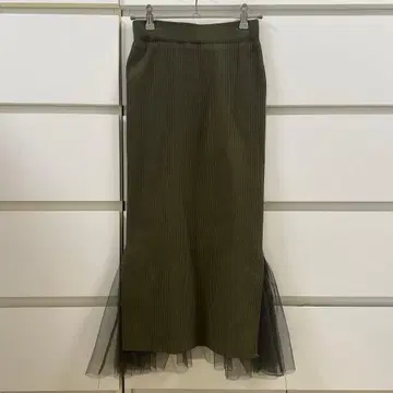 나르시스 카키 니트 스커트 튤