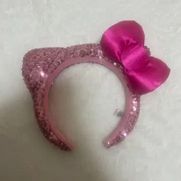 USJ 고양이 귀 머리띠 핑크 스팽글