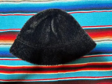 블랙 퍼 버킷햇