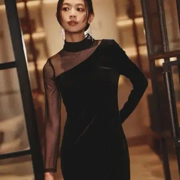 2025AW anuans 시어 콤비 타이트 원피스