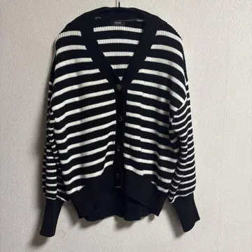 JOURNAL STANDARD LESAGE 블랙 화이트 스트라이프 가디건