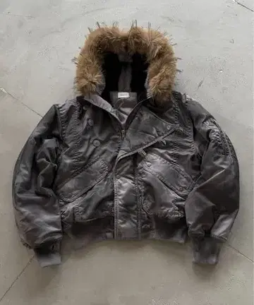 ANDER HUNK Faded N2B 플라이트 자켓 그레이 S