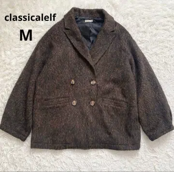 클래식 엘프 더블 자켓 코트 오버 사이즈 다크 브라운