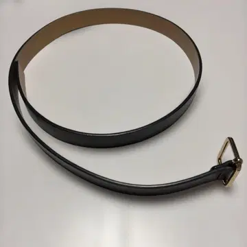 블랙 가죽 벨트 골드 컬러 버클