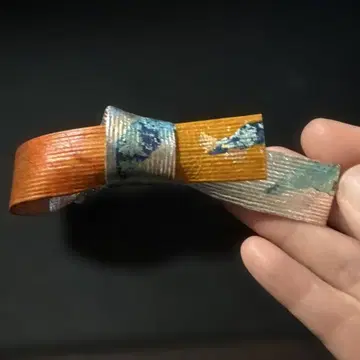 리버서블 허리띠 오렌지 파랑 머리 장식 앤티크 winny