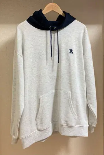 RED CAP GIRL 그레이 네이비 후드티 L