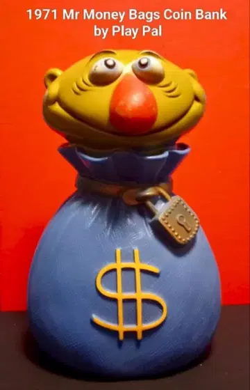 1971 빈티지 플레이팔 큰 머니 몬스터 코인 저금통
