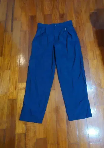 ZARA 나일론 와이드 팬츠 네이비 턱 S