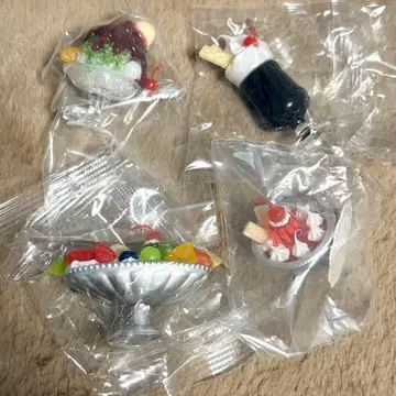 레트로 찻집 젤리 & 빙수 마스코트 4개 세트