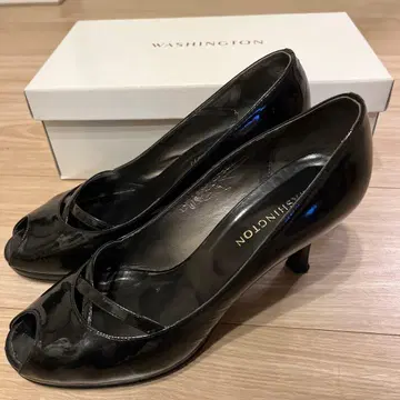 WASHINGTON 블랙 오픈토 하이힐