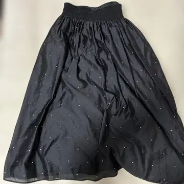 CHILD WOMAN 셔링 도트 패널 자카드 개더 스커트