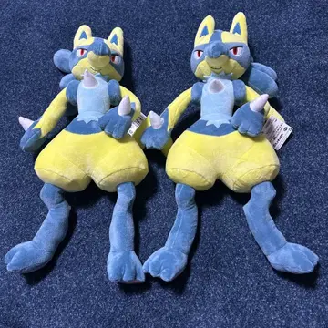 [포켓몬] 옐로우 컬러 루카리오 이로치 변경 봉제 인형 2체 세트