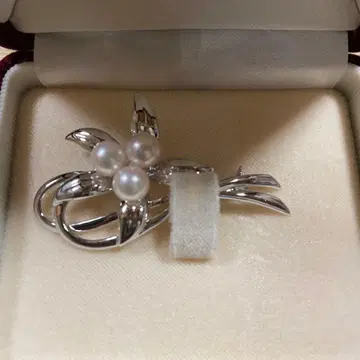 미키모토 진주 꽃 모티브 브로치