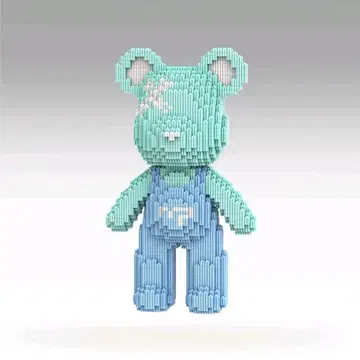 32cm 곰 모양 빌딩 블록 블루