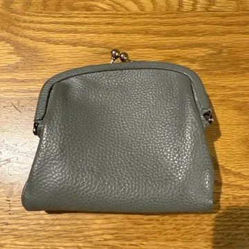 HASHIBAMI 그레이 가죽 이단 접이식 지갑