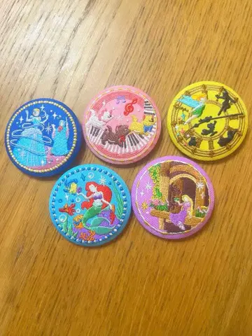 디즈니 자수 캔 배지 5종