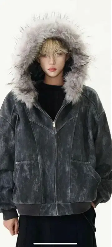 퍼 자켓 한국 Unisex Line Boa Jacket