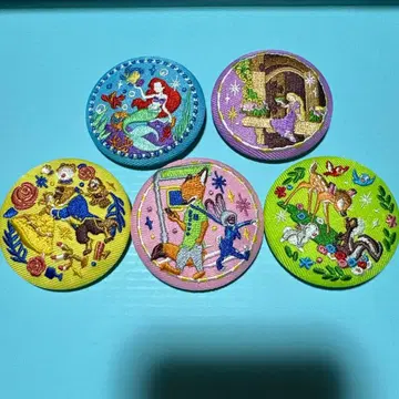 디즈니 자수 캔뱃지 5개 세트