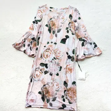 택 포함 캘빈클라인 꽃무늬 원피스 S