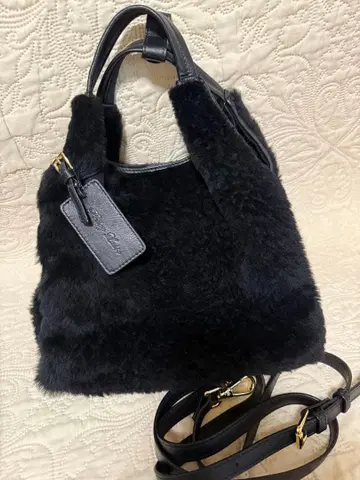 무스탕 퍼 백 2WAY 핸드백 천연 가죽 무스탕