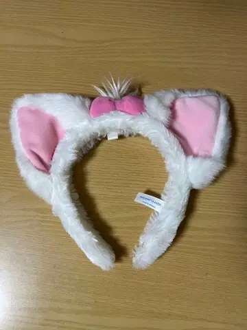 마리 머리띠 화이트 핑크