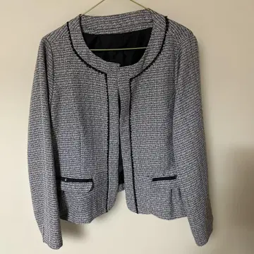 트위드 자켓 LL 블랙 화이트