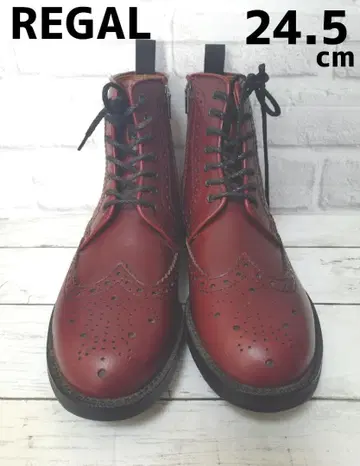 REGAL 리걸 윙팁 레이스업 가죽 부츠