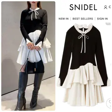 신상 새상품 SNIDEL Sustainable 도킹 미니 니트 원피스