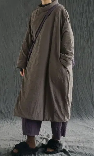 충전솜 롱 코트