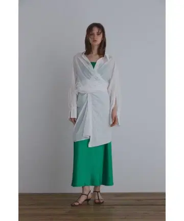 LE PHIL 루 필 리사이클 나일론 크로스 셔츠 프리 사이즈 화이트