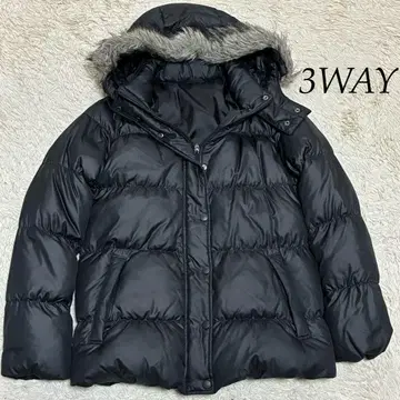 00s 올드 UNIQLO y2k 3WAY 짧은 기장 퍼 블랙 헤이세이