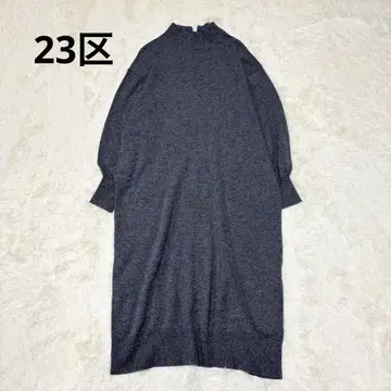 새상품급 23구 울 캐시미어 블렌드 하이넥 원피스 38 그레이
